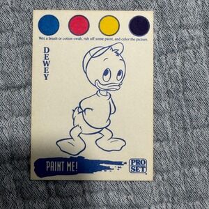 Rare Vintage Disney Pro Set Paint Me Color Me Trading‎ Card Dewey and Webby 1992